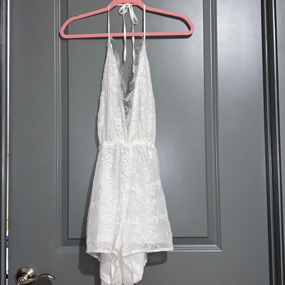 White lacy romper